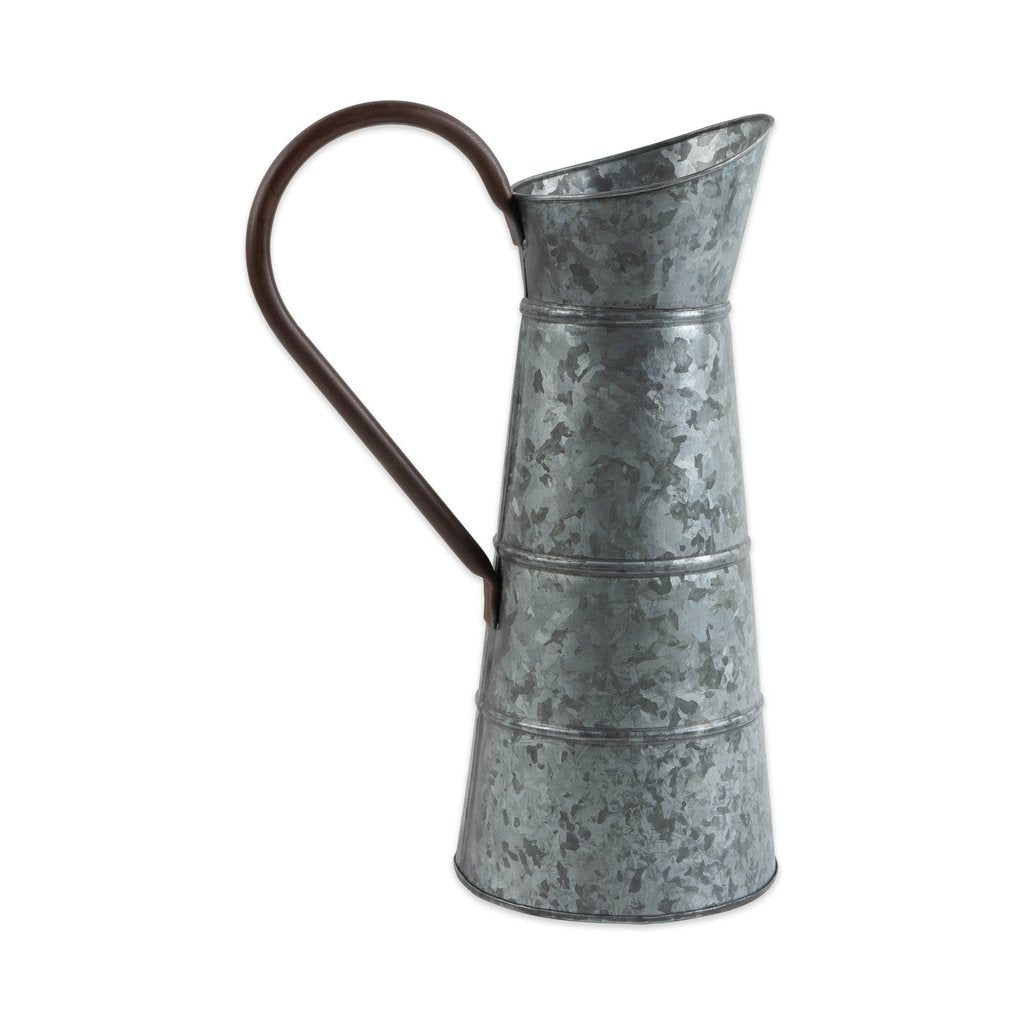 CTW Home Tall Metal Pitcher with Floral Design