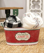 Jolly Saint Nick's Laundry Co. Oval Metal Bucket