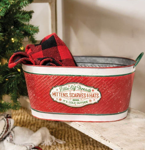 Little Elf Threads Oval Metal Bucket