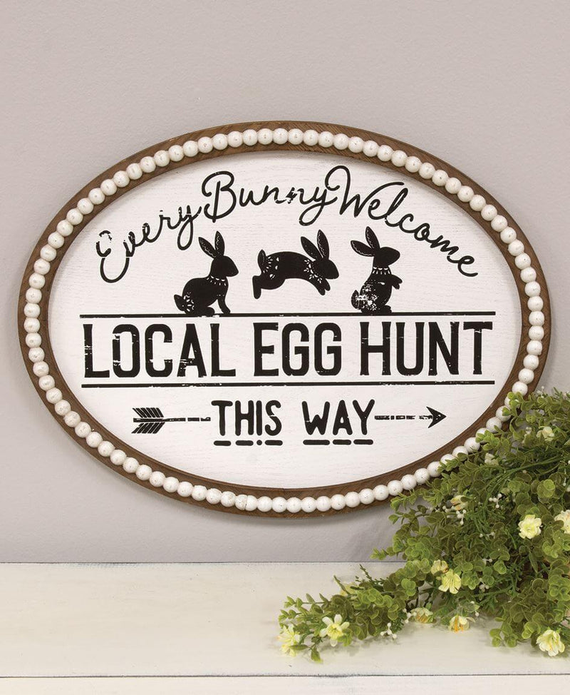 Local Egg Hunt Beaded Sign