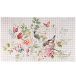 Chickadees And Gingham Rug