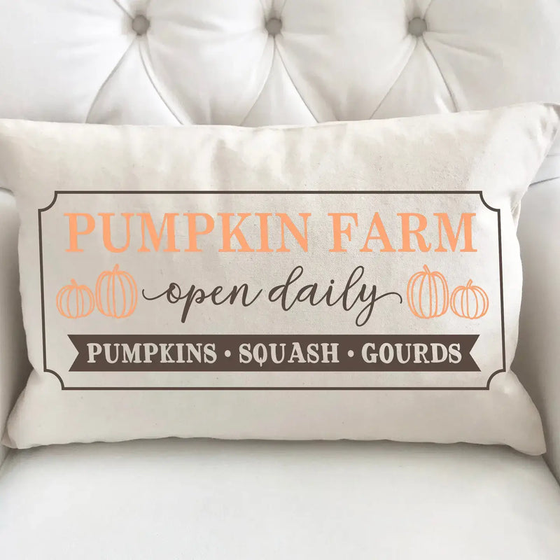 Pumpkin Farm Open Daily Pillow Cover