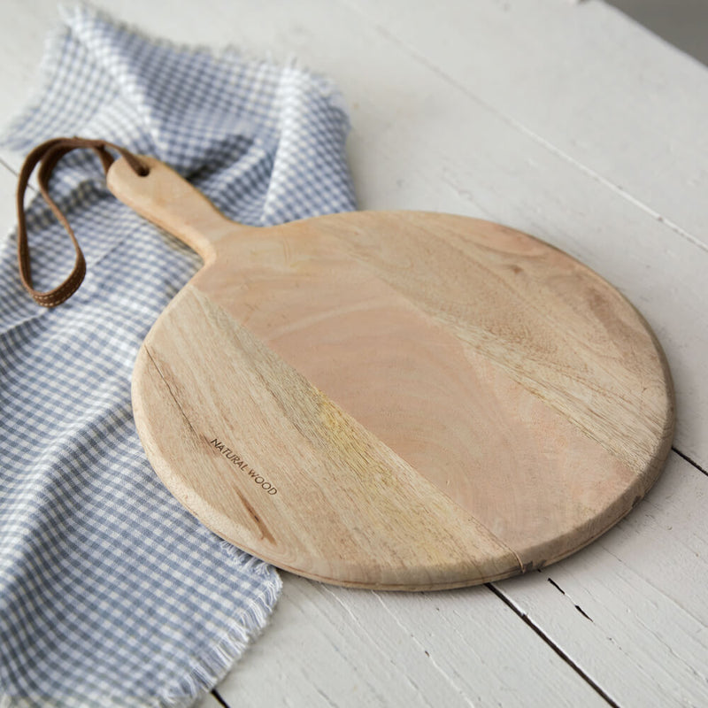 Plank Cutting Board with Leather Strap