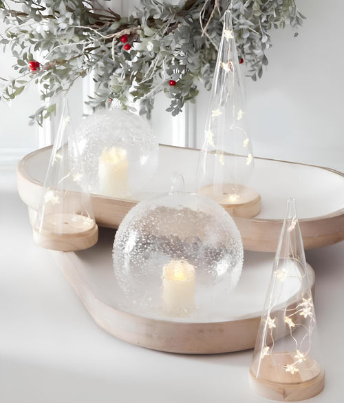 Textured Glass Candle Ball Ornament