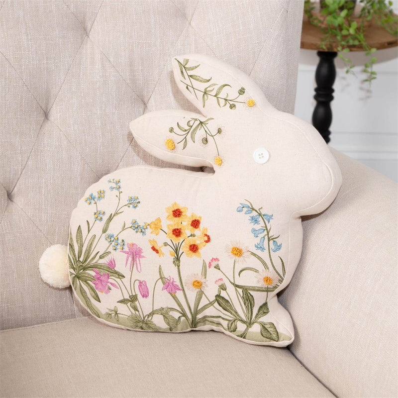 Embroidered Bunny Pillow