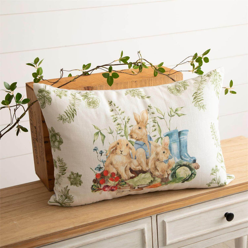 Garden Rabbits Lumbar Pillow