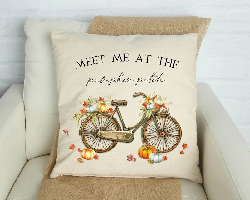 Fall Bike Pillow Cover