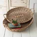 Large Oval Wicker Trays