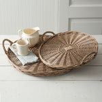 Large Round Wicker Trays