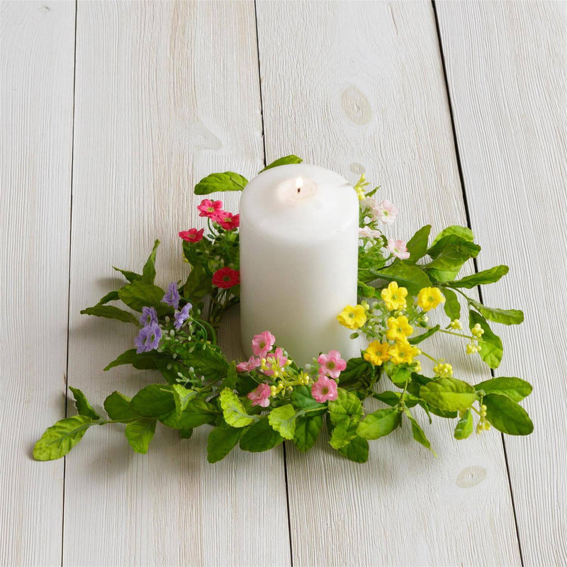 Mini Multicolored Flower Candle Ring