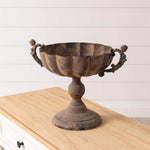 Distressed Pedestal Urn Planter