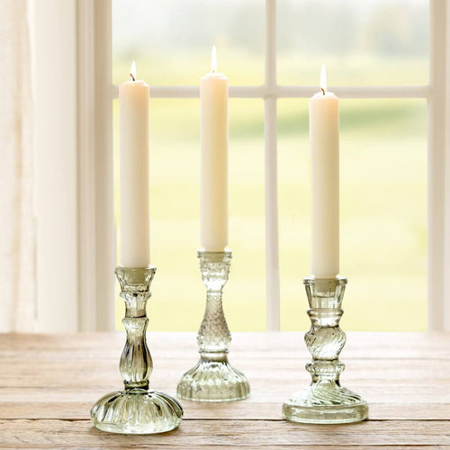 Maybelle Green Glass Candle Holder