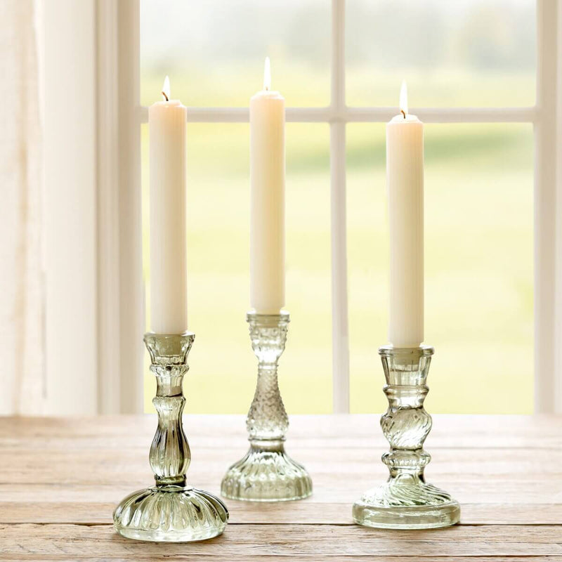 Maybelle Green Glass Candle Holder