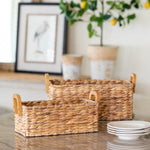 Woven Water Hyacinth Rectangle Storage Basket