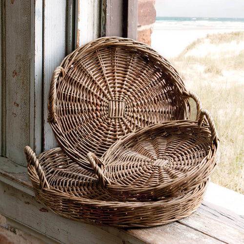 Woven Wood Basket  Vintage Crossroads