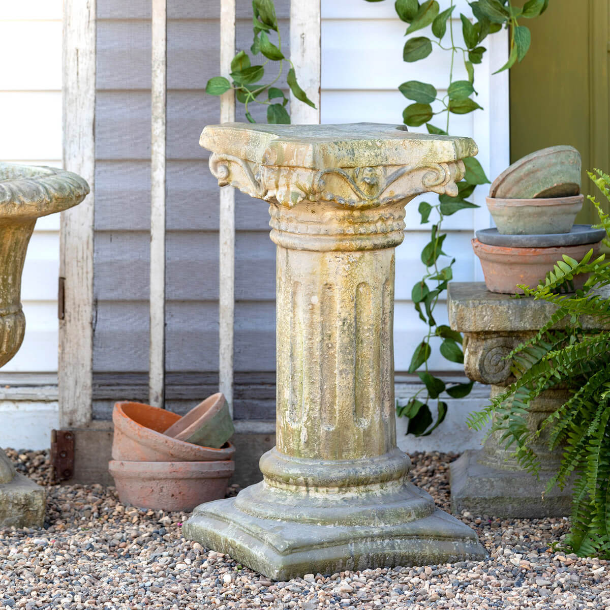 stone garden pedestals