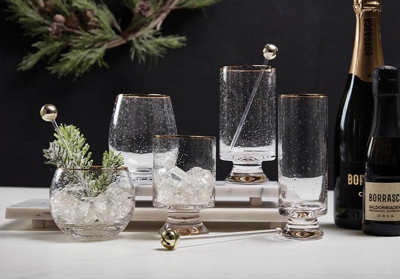 Holiday Gold Rimmed Glassware