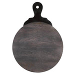 Carved Marble Handle Wood Serving Board