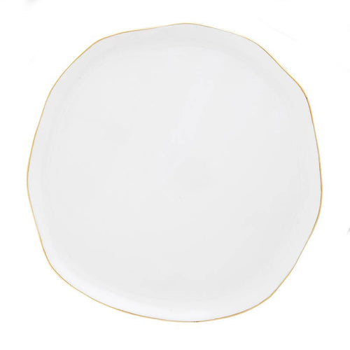 Holiday Gold Rimmed Tray And Appetizer Plates