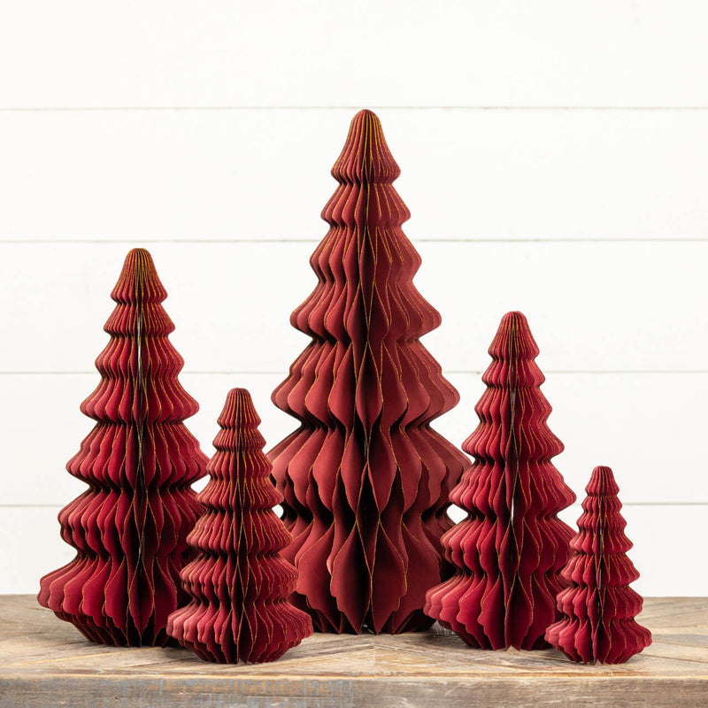 Gold Trimmed Burgandy Paper Tree