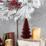 Gold Trimmed Burgandy Paper Tree