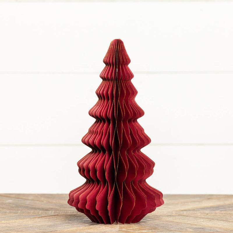 Gold Trimmed Burgandy Paper Tree