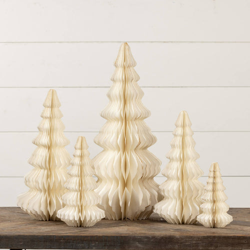 Gold Trimmed Ivory Paper Tree