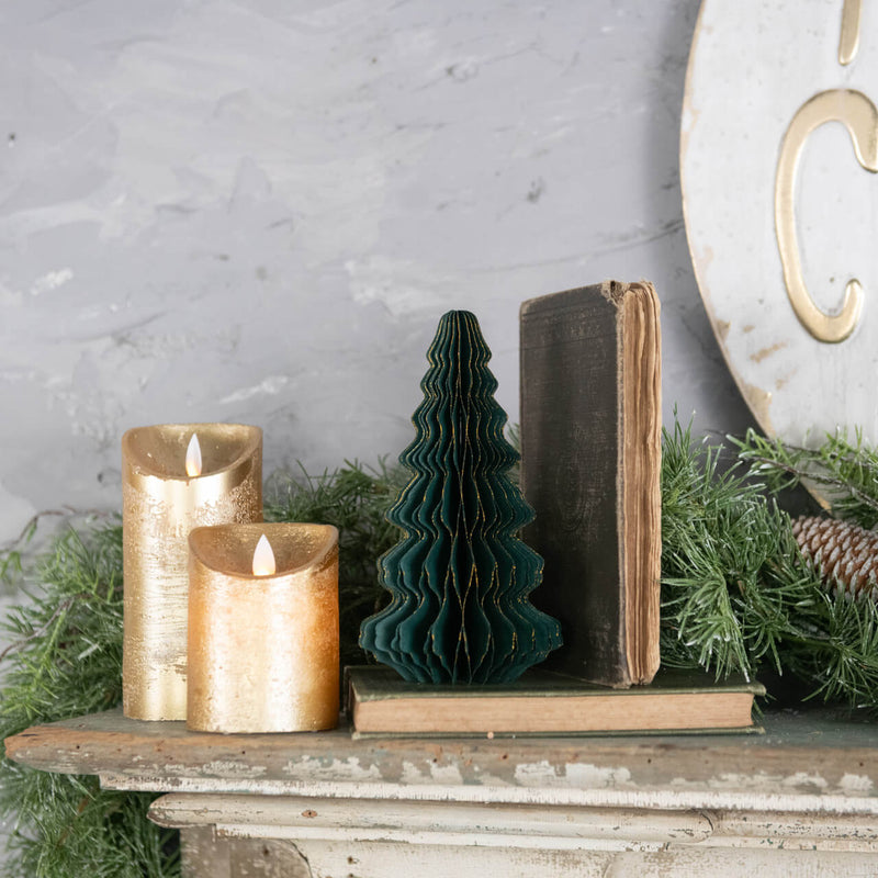 Gold Trimmed Emerald Green Paper Tree