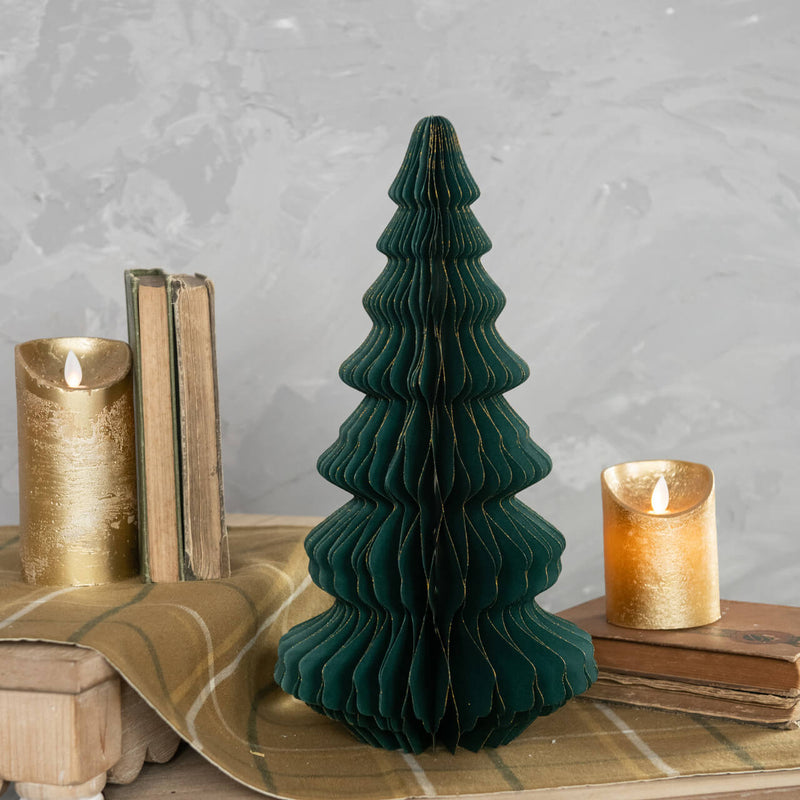 Gold Trimmed Emerald Green Paper Tree