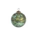 Green Marble Finish Glass Ball Ornament