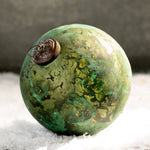 Green Marble Finish Glass Ball Ornament