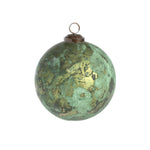 Green Marble Finish Glass Ball Ornament