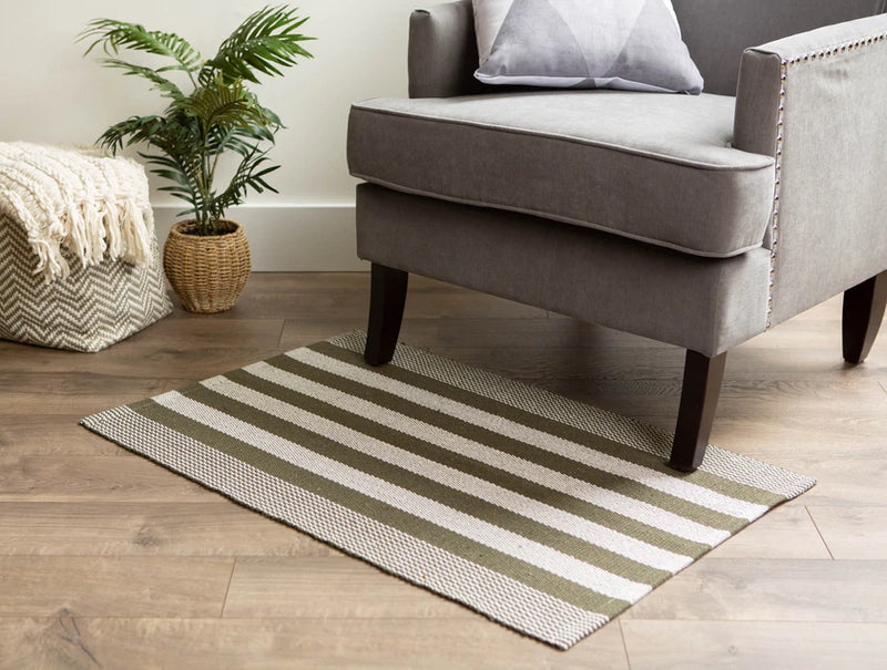 Cabana Stripe Recycled Yarn Rug Welcome Home By DII