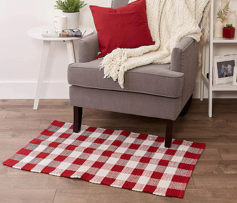 Buffalo Check Rag Rug Welcome Home By DII