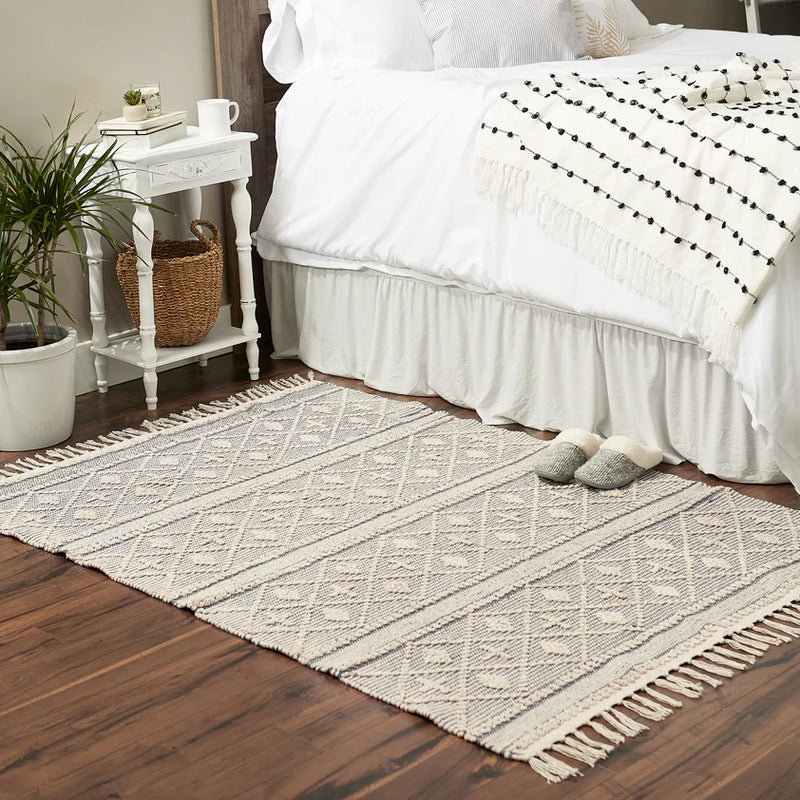 Diamond Textured Hand-Loomed Rug Welcome Home By DII