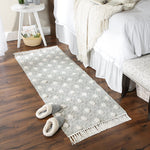 Diamond Printed Off-White Hand-Loomed Shag Rug Welcome Home By DII