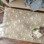 Diamond Printed Off-White Hand-Loomed Shag Rug Welcome Home By DII