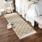 Diamond Printed Off-White Hand-Loomed Shag Rug Welcome Home By DII