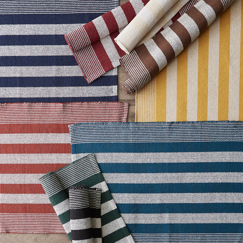 Cabana Stripe Recycled Yarn Rug Welcome Home By DII