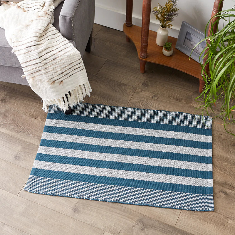 Cabana Stripe Recycled Yarn Rug Welcome Home By DII