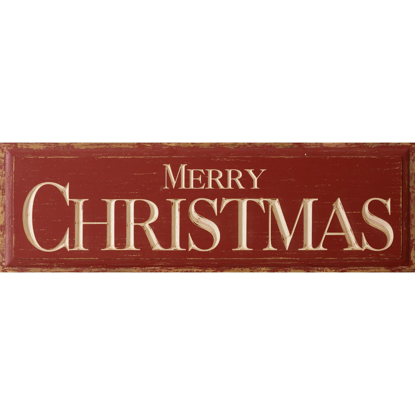 Carved Merry Christmas Sign | Vintage Crossroads