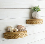 Half Round Water Hyacinth Shelves - Vintage Crossroads