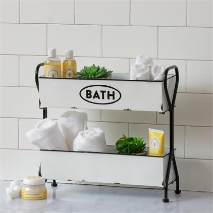 White Two Tiered Bath Caddy Audrey's