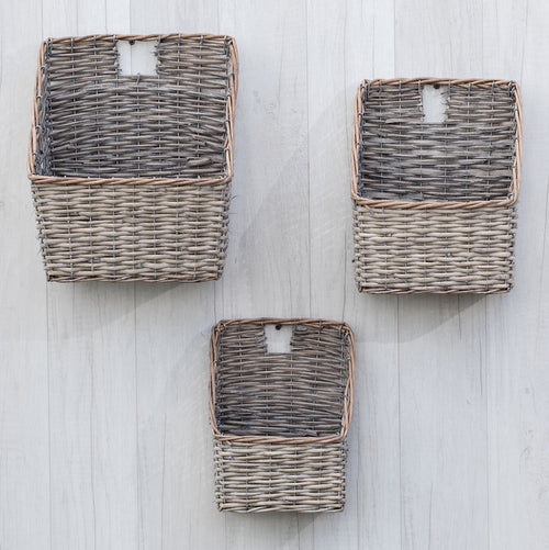 Grey Washed Wall Baskets Ragon House